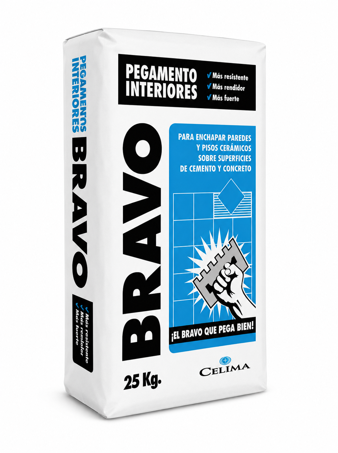 Pegamento bravo interiores 25kg Celima